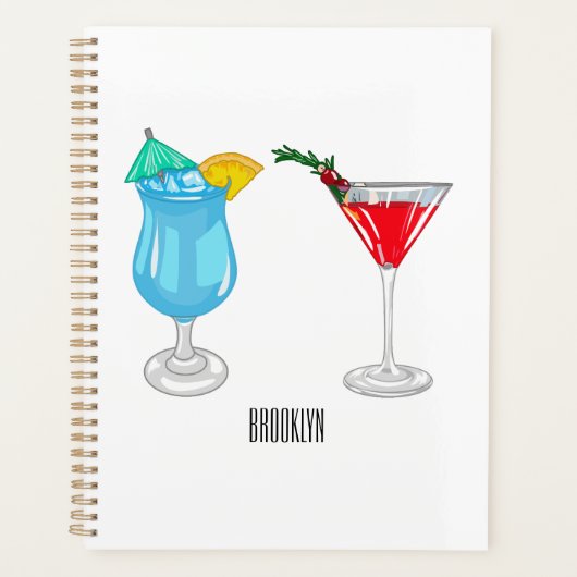 Cocktail cartoon-afbeelding planner (Voorkant)