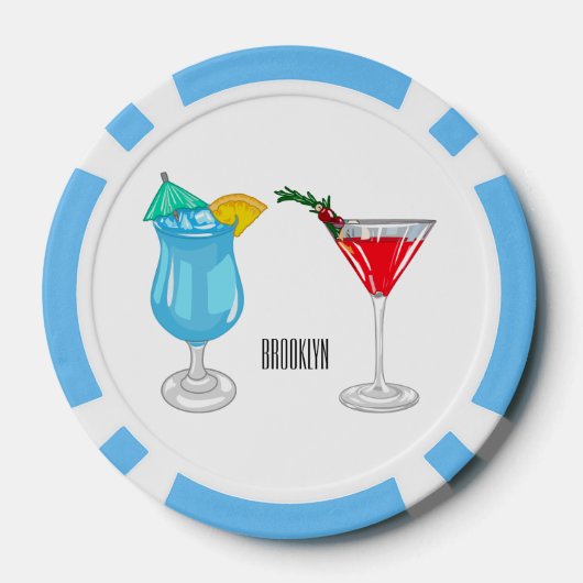 Cocktail cartoon-afbeelding poker chips (Achterkant)