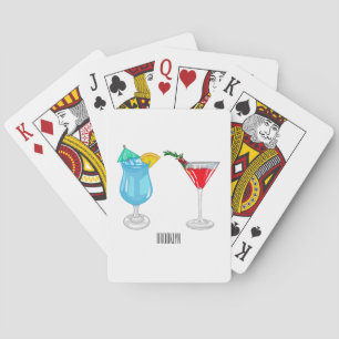 Cocktail cartoon-afbeelding pokerkaarten