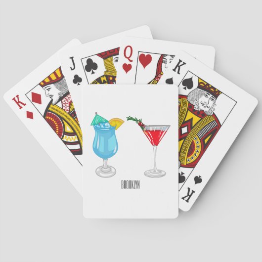 Cocktail cartoon-afbeelding pokerkaarten (Achterkant)