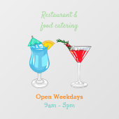 Cocktail cartoon-afbeelding raamsticker (Vel)