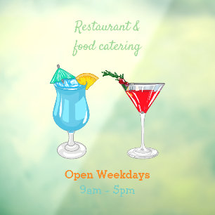 Cocktail cartoon-afbeelding raamsticker