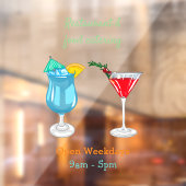 Cocktail cartoon-afbeelding raamsticker (Vel 2)