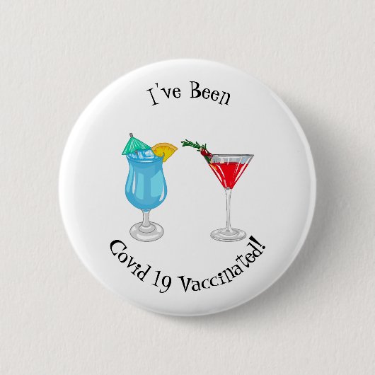 Cocktail cartoon-afbeelding ronde button 5,7 cm (Voorkant)