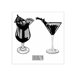 Cocktail cartoon-afbeelding rubberstempel