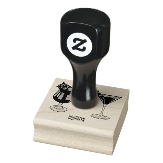 Cocktail cartoon-afbeelding rubberstempel (Stempel)