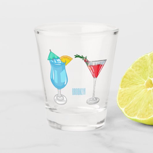 Cocktail cartoon-afbeelding shot glas (Voorkant)