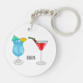 Cocktail cartoon-afbeelding sleutelhanger (Achterkant)