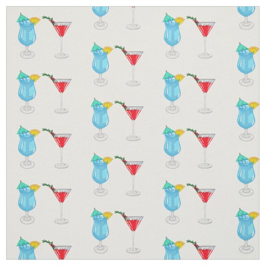 Cocktail cartoon-afbeelding stof (Swatch)