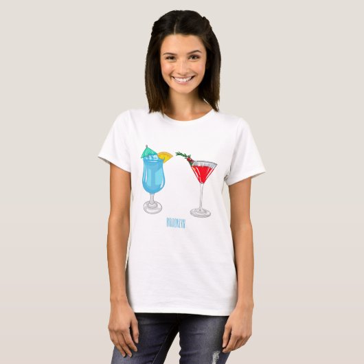 Cocktail cartoon-afbeelding t-shirt (Voorkant volledig)