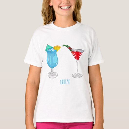 Cocktail cartoon-afbeelding t-shirt (Voorkant)