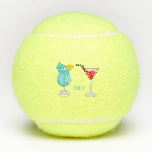 Cocktail cartoon-afbeelding tennisballen (Voorkant)