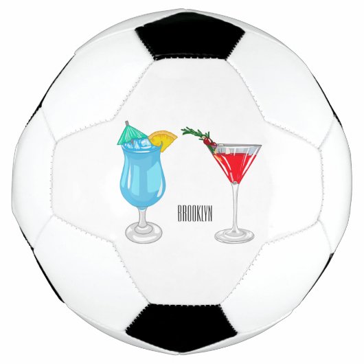 Cocktail cartoon-afbeelding voetbal (Voorkant)