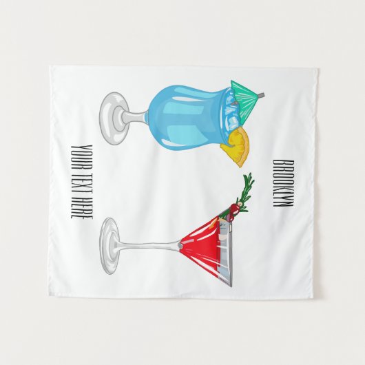 Cocktail cartoon-afbeelding wandkleed (Voorkant (horizontaal))