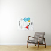 Cocktail cartoon-afbeelding wandkleed (In Situ (horizontaal))