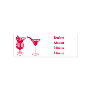 Cocktail cartoon-afbeelding zelfinktende stempel