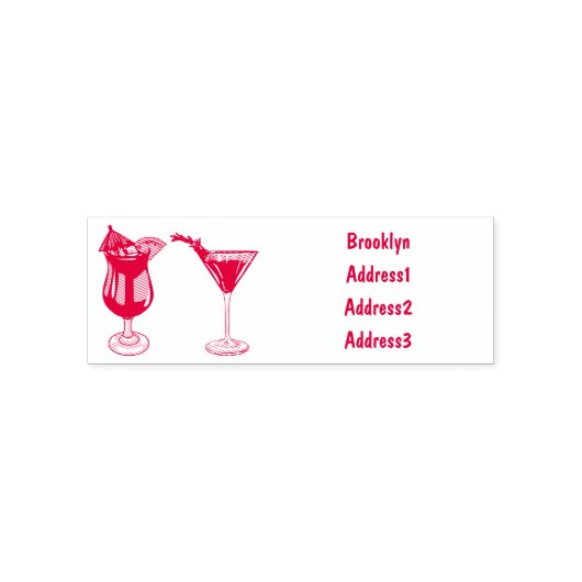 Cocktail cartoon-afbeelding zelfinktende stempel (Design)