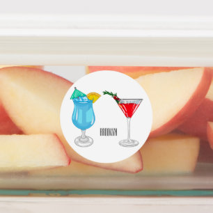 Cocktail cartoon illustratie labels