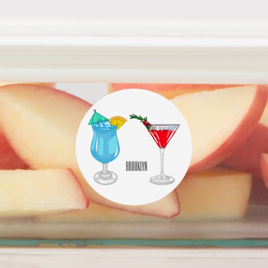 Cocktail cartoon illustratie  labels (Aangebracht)