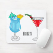 Cocktail cartoon illustratie muismat (Met muis)