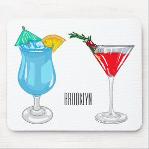 Cocktail cartoon illustratie muismat