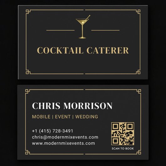 Cocktail Caterer QR Code Professional Visitekaartje