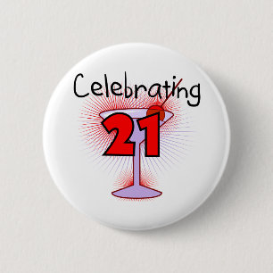Cocktail Celebrating 21 T-shirts en cadeautjes Ronde Button 5,7 Cm