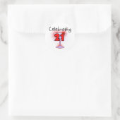 Cocktail Celebrating 21 T-shirts en cadeautjes Ronde Sticker (Tas)