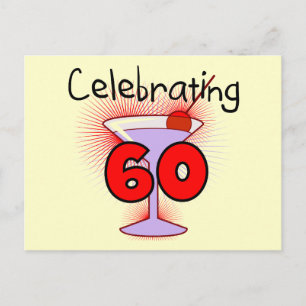 Cocktail Celebrating 60 Tshirts en cadeaus Briefkaart