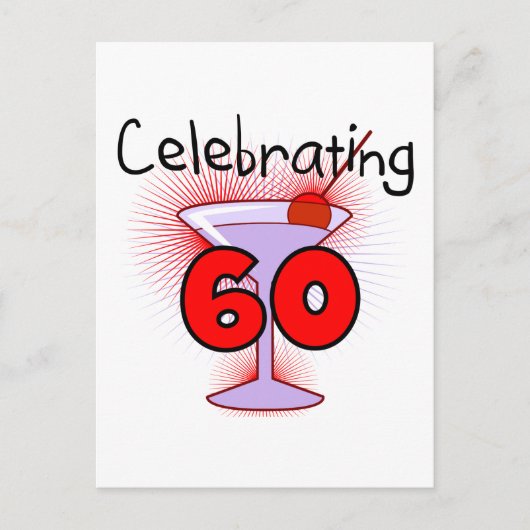 Cocktail Celebrating 60 Tshirts en cadeaus Briefkaart (Voorkant)