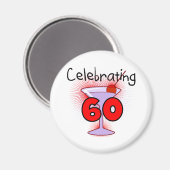 Cocktail Celebrating 60 Tshirts en cadeaus Magneet (Voorkant / Achterkant)