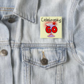 Cocktail Celebrating 60 Tshirts en cadeaus Vierkante Button 5,1 Cm (In situ)