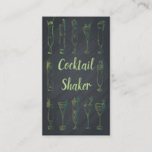 Cocktail Chalkboard Bartender Visitekaartje Neon
