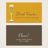 Cocktail champagne glas evenement oranje drink tic visitekaartje (Voorkant /achterkant)