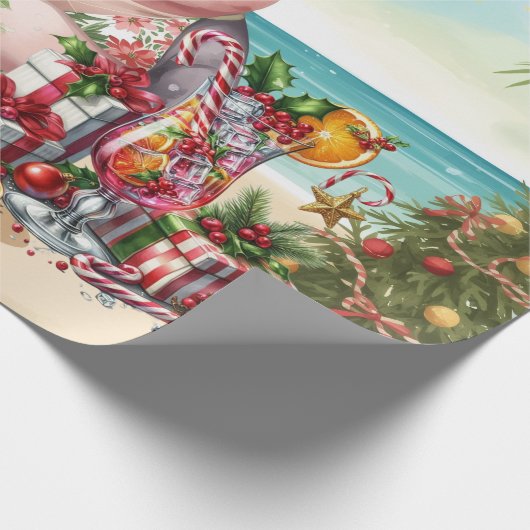 Cocktail Christmas Party for Hippo lovers  Cadeaupapier (Hoek)