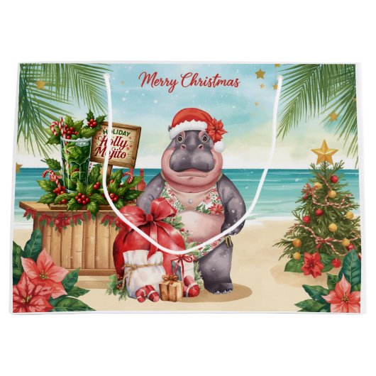 Cocktail Christmas Party for Hippo lovers  Groot Cadeauzakje (Voorkant)