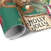 Cocktail Christmas Party with Drinks on Green Cadeaupapier (Rol Hoek)