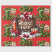 Cocktail Christmas Party with Drinks on Red Cadeaupapier (Vlak)