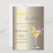 Cocktail Citroen Champagne Bruiloft Kaart (Voorkant)
