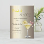 Cocktail Citroen Champagne Bruiloft Kaart (Staand voorkant)