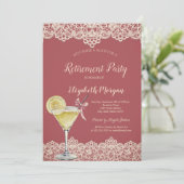 Cocktail Citroen Kant Rode Pensioen Kaart (Staand voorkant)