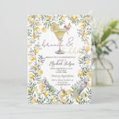 Cocktail Citroenen Peacock Brunch Bubble Kaart (Staand voorkant)