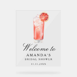 Cocktail Citrus - bridal shower welcome sign Acryl Bord