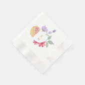 Cocktail Citrus Waterverf Floral Wedding Monogram Servet (Hoek)