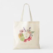Cocktail Citrus Waterverf Floral Wedding Monogram Tote Bag (Achterkant)