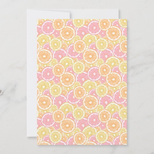 Cocktail Citrus Zomer Zwembad Party Strand Tropisc Kaart (Achterkant)