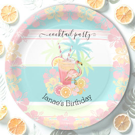 Cocktail Citrus Zomer Zwembad Party Strand Tropisc Papieren Bordje
