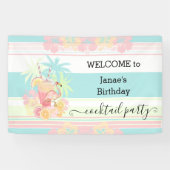 Cocktail Citrus Zomer Zwembad Party Strand Tropisc Spandoek (Horizontaal)