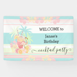 Cocktail Citrus Zomer Zwembad Party Strand Tropisc Spandoek