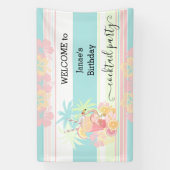 Cocktail Citrus Zomer Zwembad Party Strand Tropisc Spandoek (Verticaal)